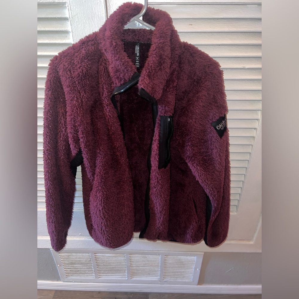 Calvin klein Burgundy Fleece Jacket